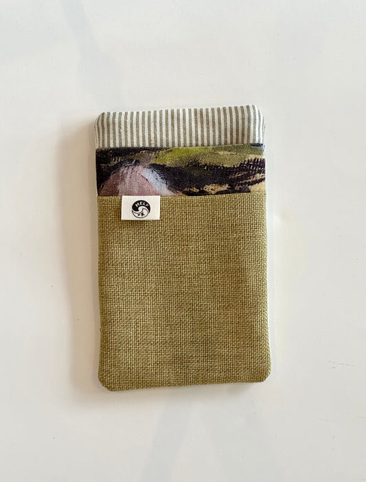 The Portable Pocket - Soft Green Striped Back French Fabric